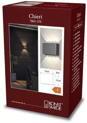 Konstsmide Chieri Wandlamp Antraciet h11cm - afbeelding 4