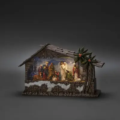 Konstsmide kerststal waterlantaarn op batterijen - afbeelding 2