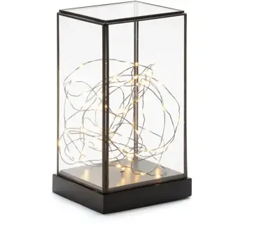 Konstsmide LED glazen lantaarn 80 lampjes 11 x 20 cm, amberkleurig - afbeelding 1