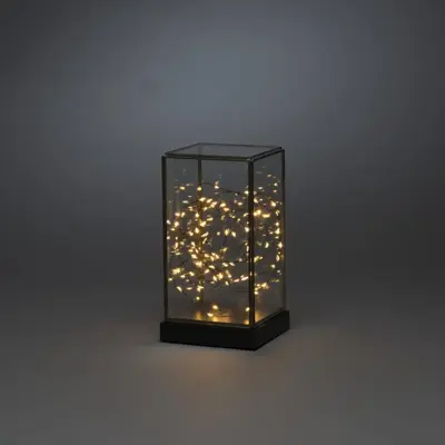 Konstsmide LED glazen lantaarn 80 lampjes 11 x 20 cm, amberkleurig - afbeelding 2