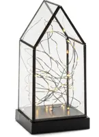 Konstsmide LED glazen lantaarn huis 80 lampjes 11 x 24,5 cm, amberkleurig - afbeelding 1