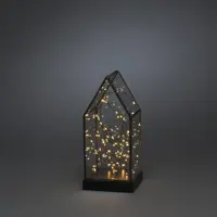 Konstsmide LED glazen lantaarn huis 80 lampjes 11 x 24,5 cm, amberkleurig - afbeelding 2