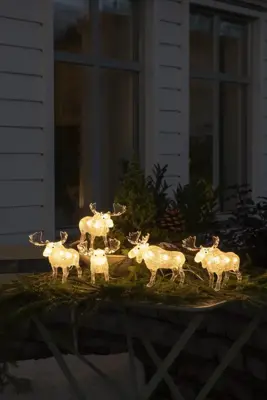 Konstsmide LED kerstfiguren acryl 5 elanden 15,5 x 13cm - afbeelding 3