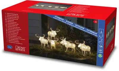 Konstsmide LED kerstfiguren acryl 5 elanden 15,5 x 13cm - afbeelding 4