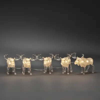 Konstsmide LED kerstfiguren acryl 5 elanden 15,5 x 13cm - afbeelding 2