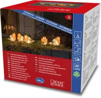 Konstsmide LED kerstfiguren acryl 5 roodborstjes 17 x 11cm - afbeelding 2