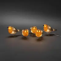 Konstsmide LED kerstfiguren acryl 5 roodborstjes 17 x 11cm - afbeelding 3