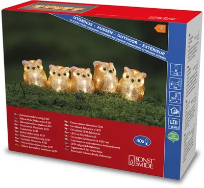 Konstsmide LED kerstfiguren acryl 5 uilen 7,5 x 10cm - afbeelding 4