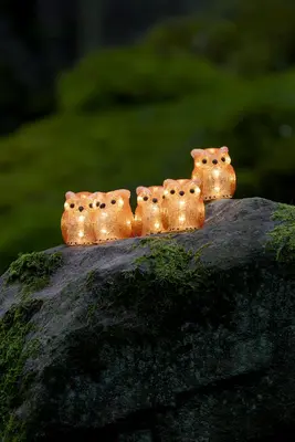 Konstsmide LED kerstfiguren acryl 5 uilen 7,5 x 10cm - afbeelding 3