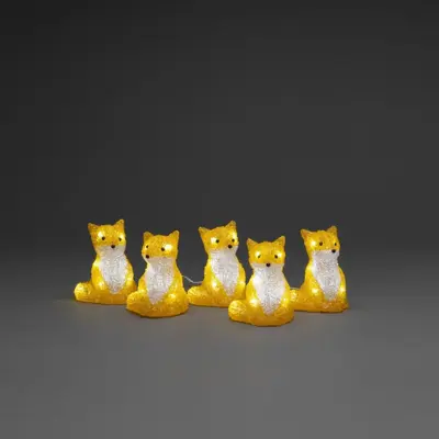 Konstsmide LED kerstfiguren acryl 5 vossen 9,5 x 12cm - afbeelding 5