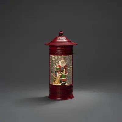 Konstsmide LED mailbox met kerstman sneeuwtafereel Ø 13 x 26,5cm - afbeelding 1