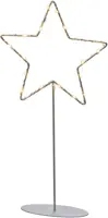 Konstsmide LED metalen ster op voet 20 lampjes zilver 40 cm, amberkleurig - afbeelding 1