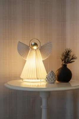 Konstsmide LED papieren engel middel wit 31 x 36cm - afbeelding 4