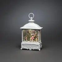 Konstsmide LED sneeuwlantaarn 4 sneeuwpopppen en vogels antiek wit 18 x 30cm - afbeelding 1