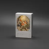 Konstsmide LED sneeuwlantaarn boek goudvinken wit 13,5 x 19,3cm - afbeelding 3