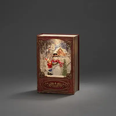 Konstsmide LED sneeuwlantaarn boek sneeuwpop 7 x 19 cm, warm wit - afbeelding 3