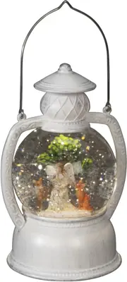 Konstsmide LED sneeuwlantaarn bol met engel Ø 13,5 x 25cm - afbeelding 1
