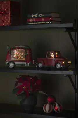 Konstsmide LED sneeuwlantaarn caravan kerstman 28,5 x 20cm - afbeelding 5