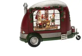 Konstsmide LED sneeuwlantaarn caravan kerstman 28,5 x 20cm - afbeelding 1