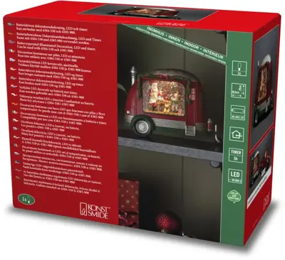 Konstsmide LED sneeuwlantaarn caravan kerstman 28,5 x 20cm - afbeelding 2