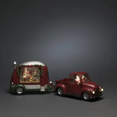 Konstsmide LED sneeuwlantaarn caravan kerstman 28,5 x 20cm - afbeelding 8