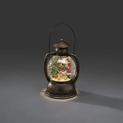 Konstsmide LED sneeuwlantaarn kerstman brons 20cm - afbeelding 2