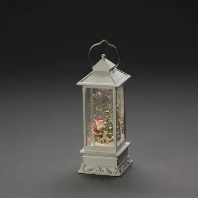 Konstsmide LED sneeuwlantaarn kerstman en hondwit Ø 10,5 x 27,5cm - afbeelding 2