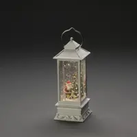 Konstsmide LED sneeuwlantaarn kerstman en hondwit Ø 10,5 x 27,5cm - afbeelding 2