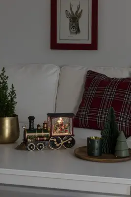 Konstsmide LED sneeuwlantaarn locomotief kerstlijst 31,5 x 18cm - afbeelding 3