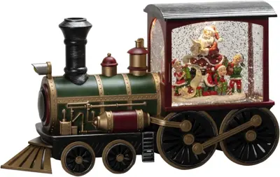 Konstsmide LED sneeuwlantaarn locomotief kerstlijst 31,5 x 18cm - afbeelding 1