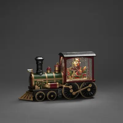 Konstsmide LED sneeuwlantaarn locomotief kerstlijst 31,5 x 18cm - afbeelding 2