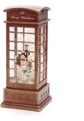 Konstsmide LED sneeuwlantaarn telefooncel sneeuwpopfamilie 10,5 x 25 cm - afbeelding 1