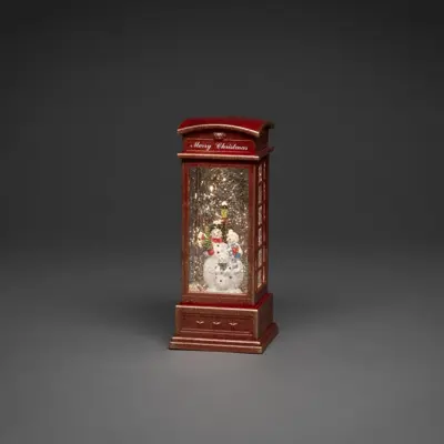 Konstsmide LED sneeuwlantaarn telefooncel sneeuwpopfamilie 10,5 x 25 cm - afbeelding 2