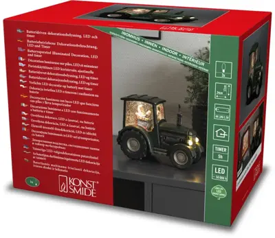 Konstsmide LED sneeuwlantaarn tractor kerstman 24 x 17cm - afbeelding 2