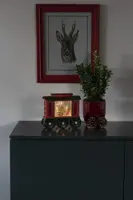 Konstsmide LED sneeuwlantaarn treinwagon kerstboom rood & groen 24 x 19,5cm - afbeelding 4