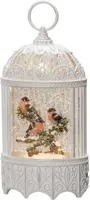 Konstsmide LED sneeuwlantaarn vogelkooi 3 goudvinkjes 13,5 x 25cm - afbeelding 1