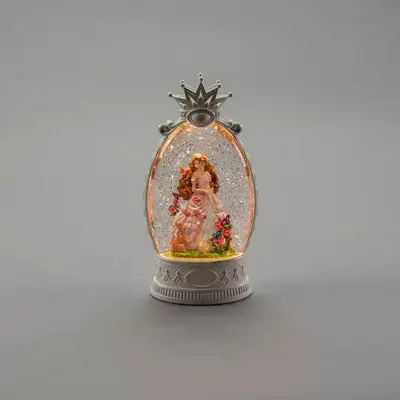 Konstsmide LED sneeuwlantaarn waterspinner prinses antiek wit Ø 13,5 x 26,5cm - afbeelding 1