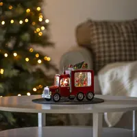 Konstsmide LED sneeuwlantaarn waterspinner truck antiek rood 28 x 21,5cm - afbeelding 3