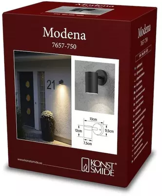 Konstsmide Modena Wandlamp Zwart h13cm - afbeelding 4