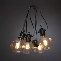 Konstsmide Party retro 10 meter koppelbare buitenverlichting 10 LED extra warm wit - zwart - afbeelding 3