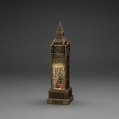 Konstsmide sneeuwlantaarn big ben h38cm brons op batterijen - afbeelding 2