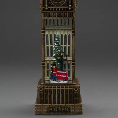 Konstsmide sneeuwlantaarn big ben h38cm brons op batterijen - afbeelding 3