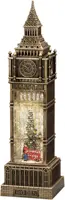 Konstsmide sneeuwlantaarn big ben h38cm brons op batterijen - afbeelding 1