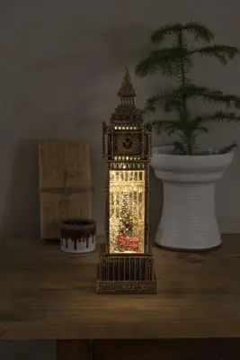 Konstsmide sneeuwlantaarn big ben h38cm brons op batterijen - afbeelding 5