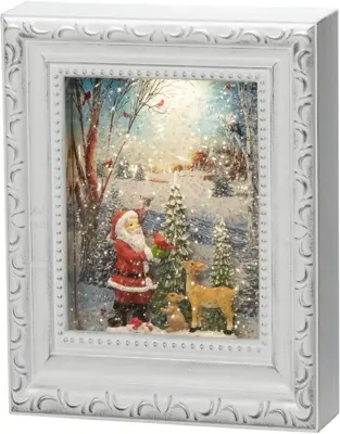 Konstsmide sneeuwlantaarn fotolijst kerstman op batterijen - afbeelding 1