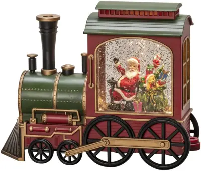 Konstsmide sneeuwlantaarn locomotief kerstman op batterijen - afbeelding 1