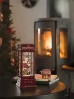 Konstsmide sneeuwlantaarn telefooncel kerstman op batterijen - afbeelding 3
