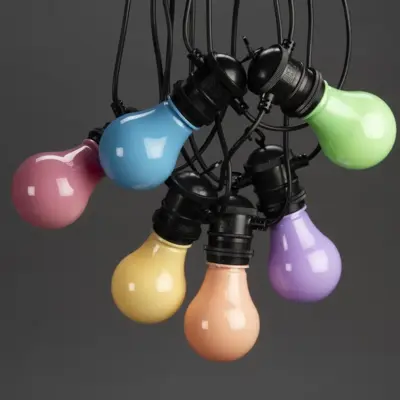 Konstsmide Snoer 10 lampen vervangbare peertjes 5 meter pastel wit - afbeelding 5