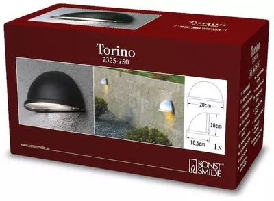 Konstsmide Torino Wandlamp Matzwart h10cm - afbeelding 3
