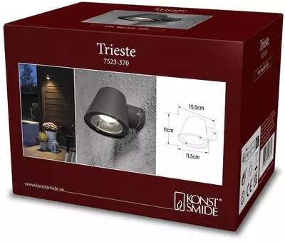 Konstsmide Trieste Wandlamp Antraciet h11cm - afbeelding 4